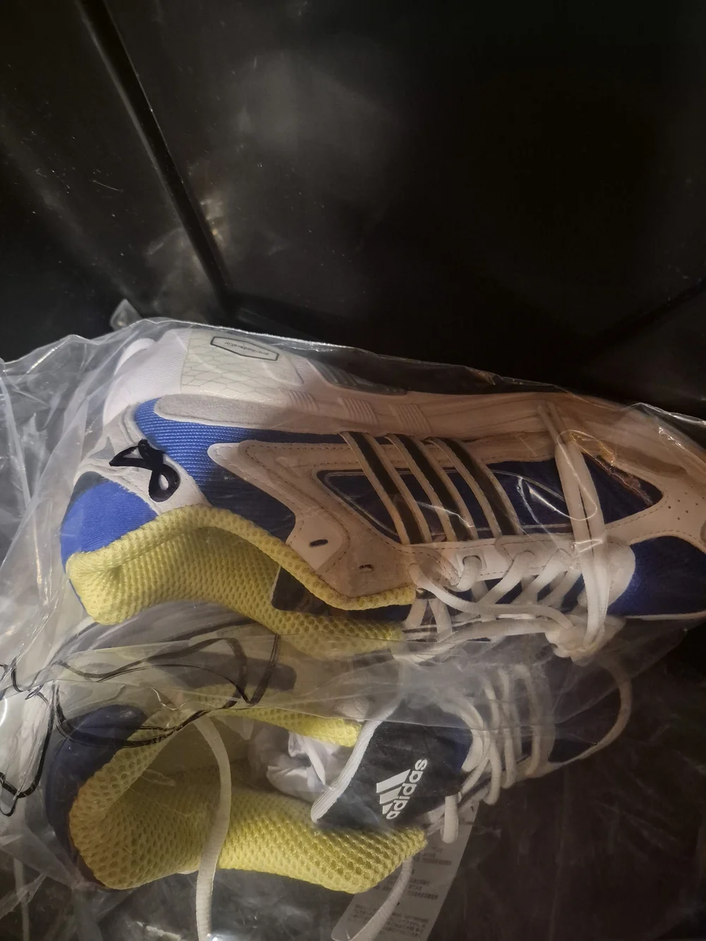 adidas White, Blue & Yellow Running Sneakers